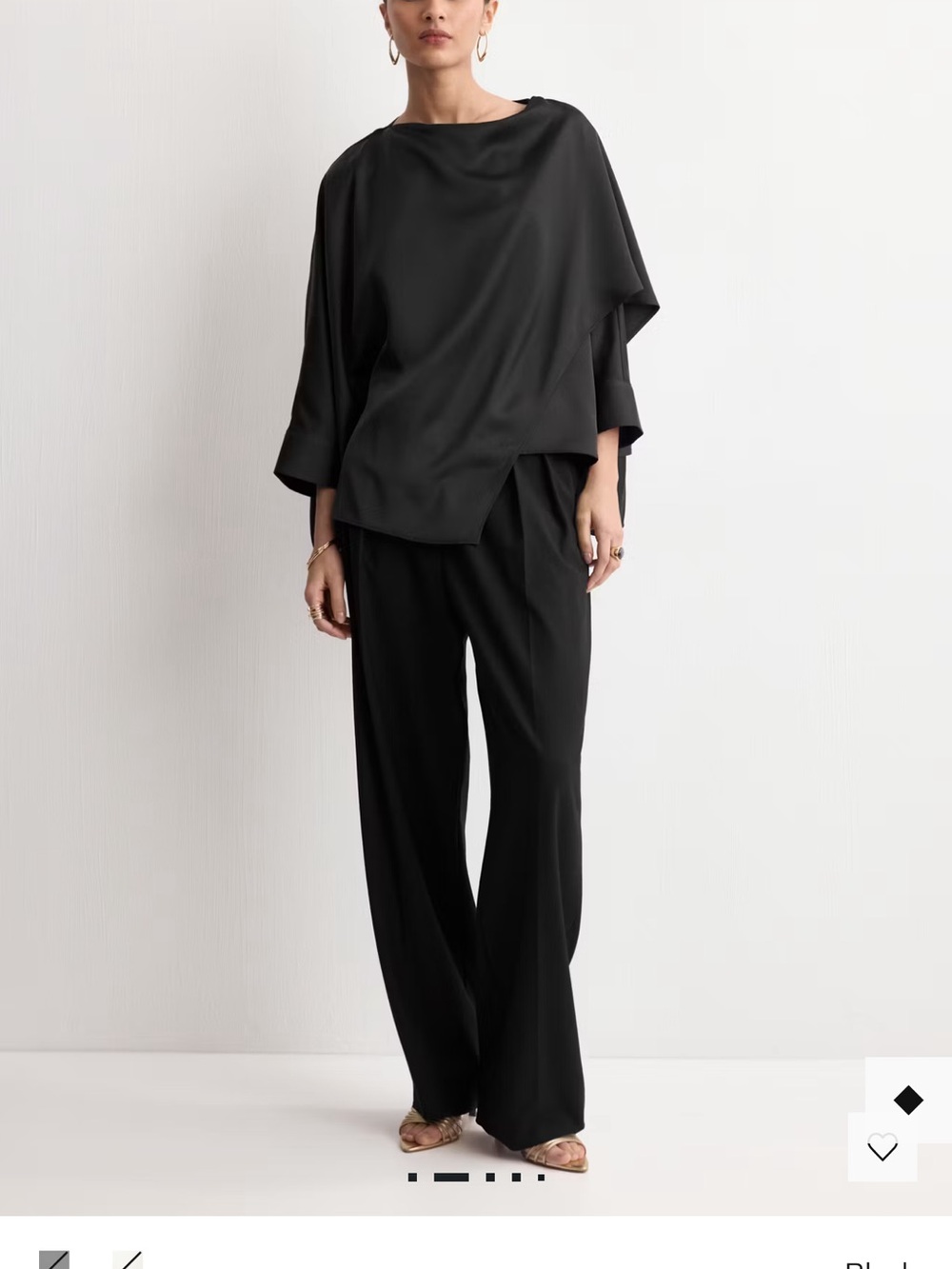 NWT Ruched satin blouse - Picture 5 of 6